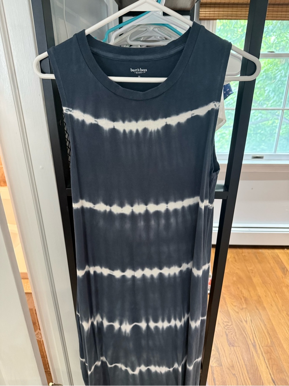 Burt's Bees Baby Navy and White Tie-Dye Crew Neck Top